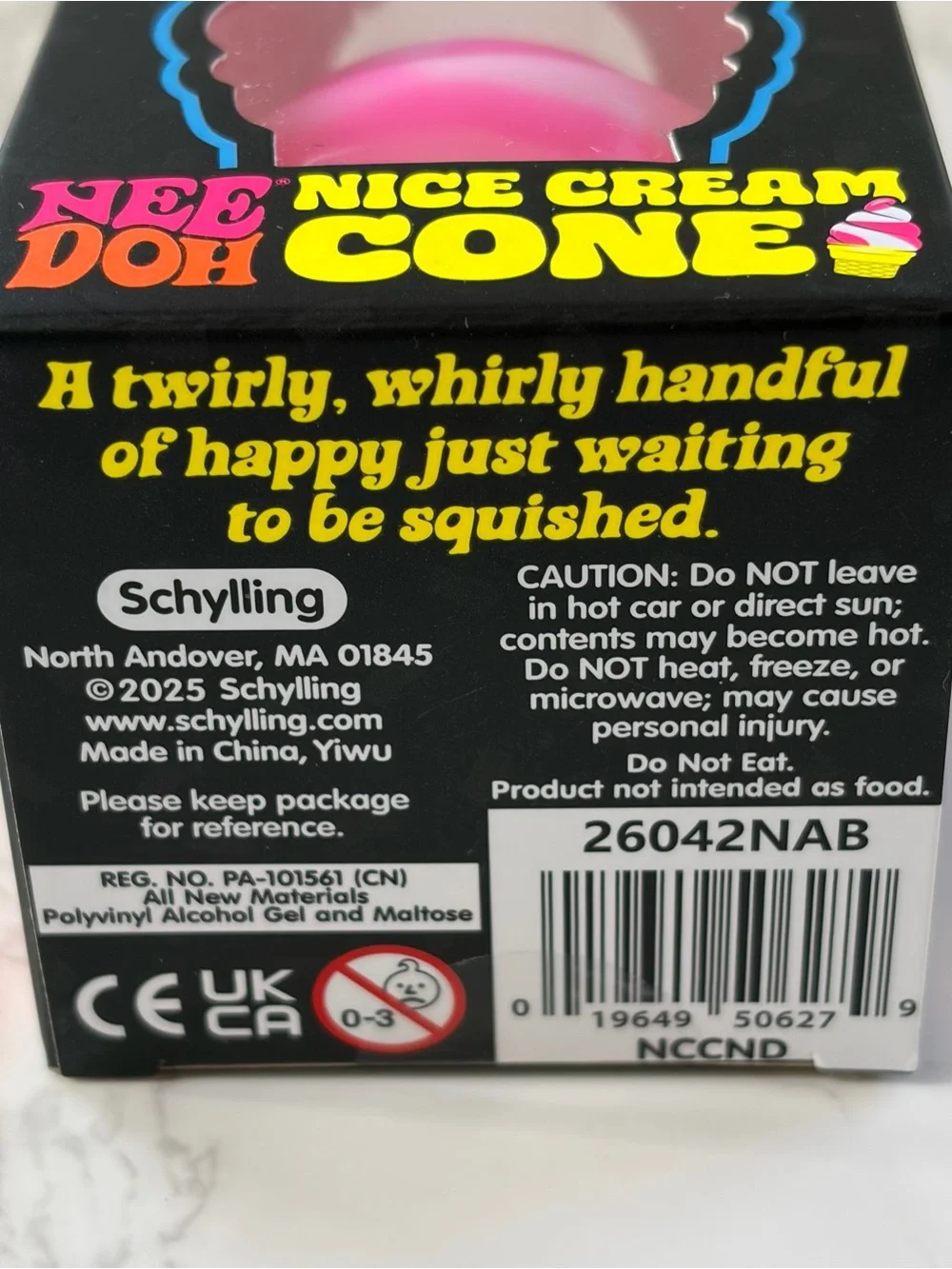 NeeDoh Nice Cream Cone Ice Cream Swirl Pink Squishy Toy Fidget Stress New